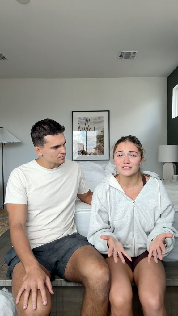 Screenshot of video showing influencer couple addressing cruise claims