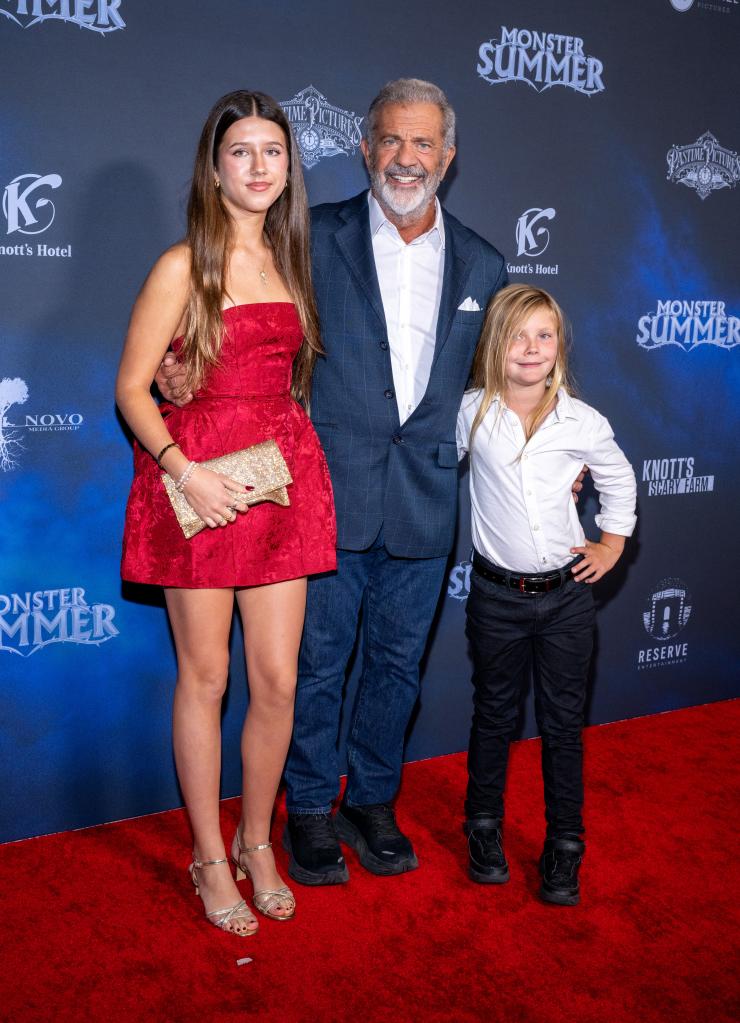 Mel Gibson with daughter Lucia and son Lars