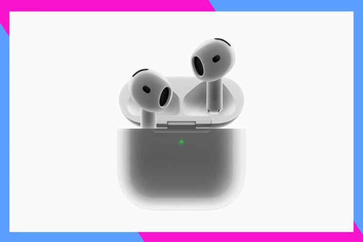 A white wireless earbuds in a case