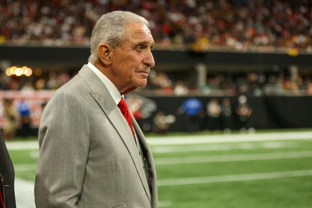 Arthur Blank on the sidelines during a Falcons game in September 2024.