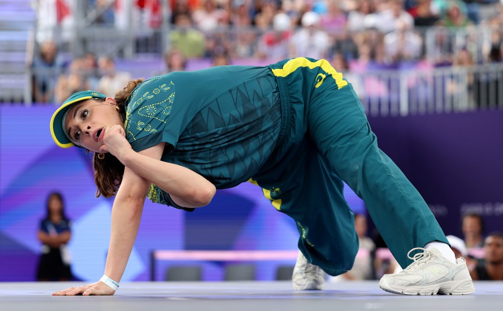  B-Girl Raygun of Team Australia
competes during the B-Girls Round Robin