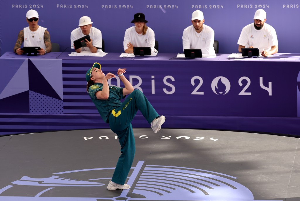 B-Girl Raygun of Team Australia
competes during the B-Girls Round Robin