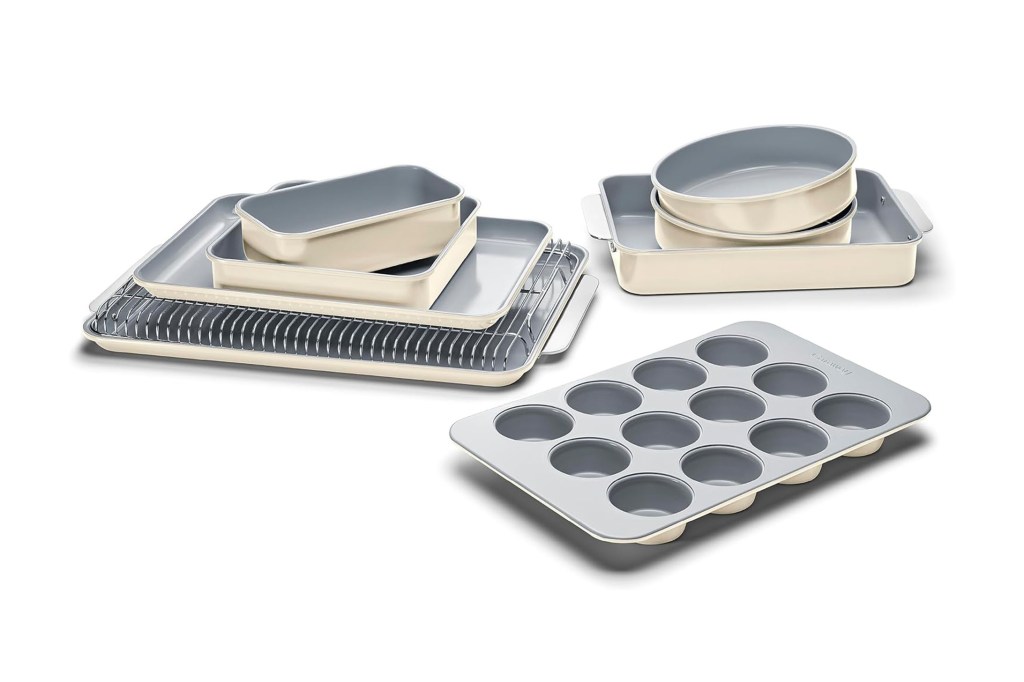 A group of baking pans