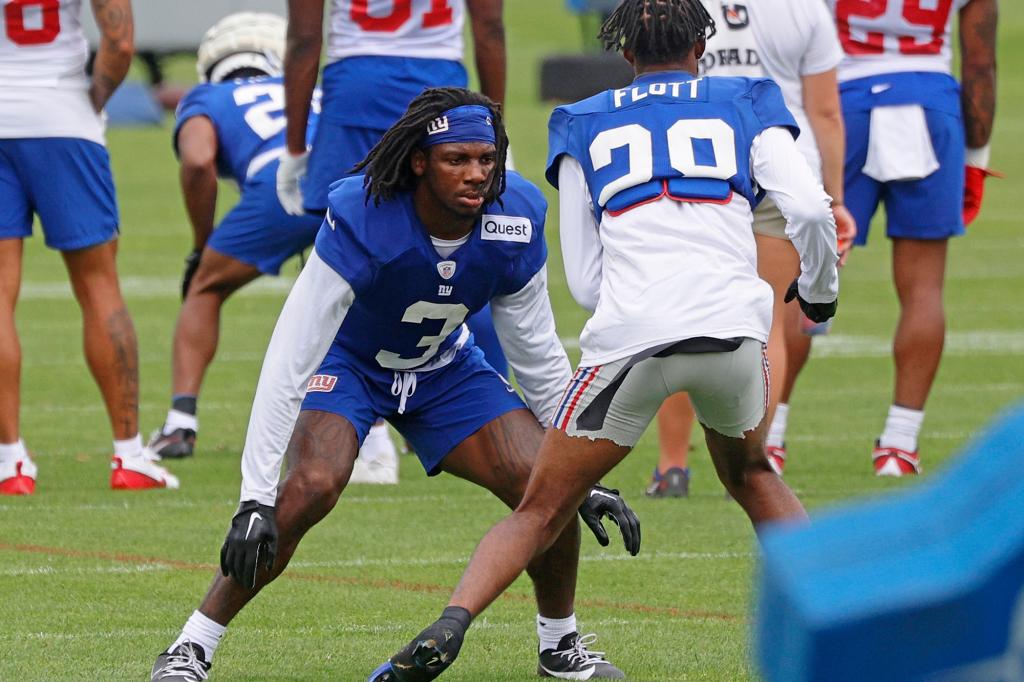 The Giants are counting on Deonte Banks (3) taking the next step as their top cornerback in his second NFL season.