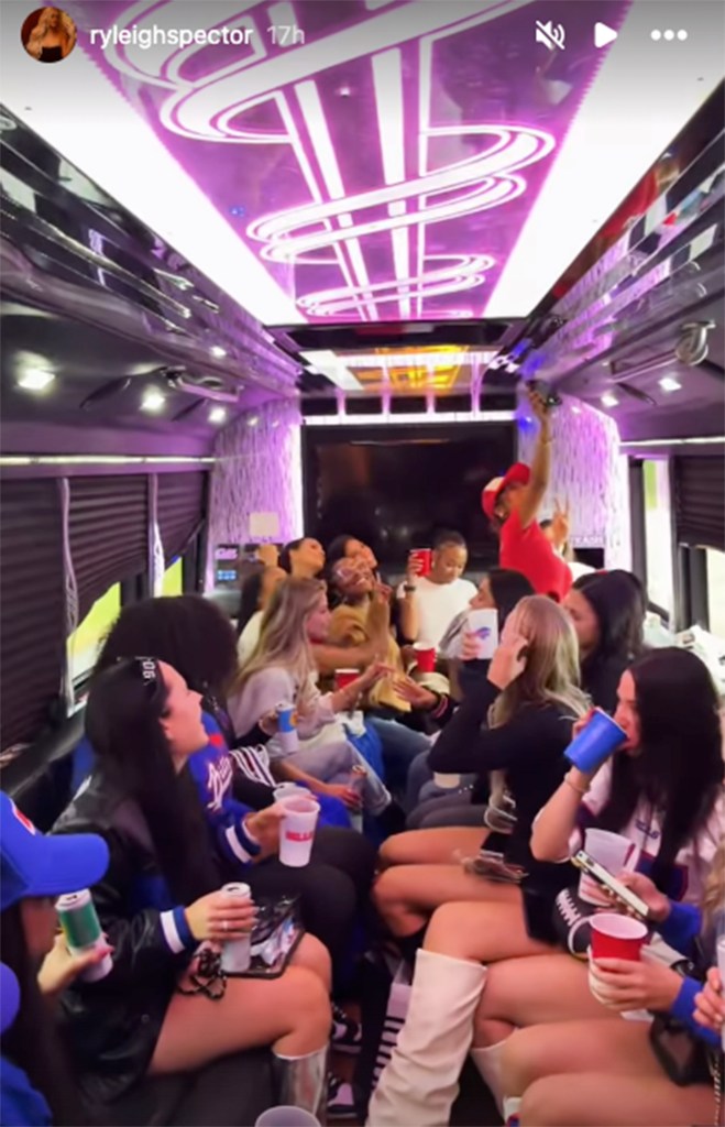 The significant others of Bills players took a party bus to the "Monday Night Football" matchup against the Jaguars.