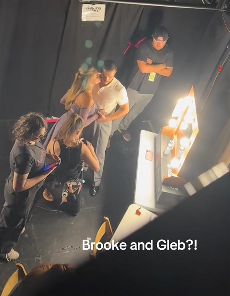 Brooks Nader and 'DWTS' partner Gleb Savchenko behind the scenes.