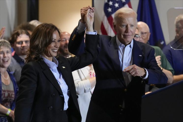 Democratic presidential nominee Vice President Kamala Harris and President Joe Biden