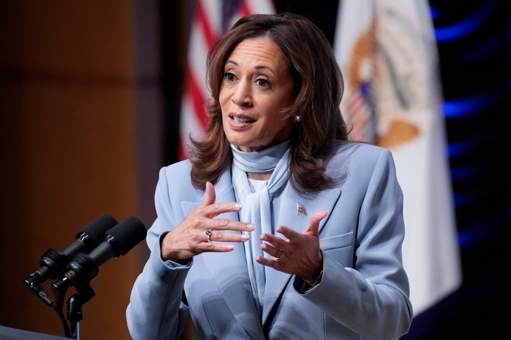 Vice President Kamala Harris speaking at the Congressional Hispanic Caucus Institute leadership conference in Washington, 2024