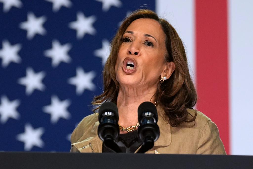 Democratic presidential nominee Vice President Kamala Harris speaks at Cochise College Douglas Campus in Douglas, Ariz., Friday, Sept. 27, 2024.