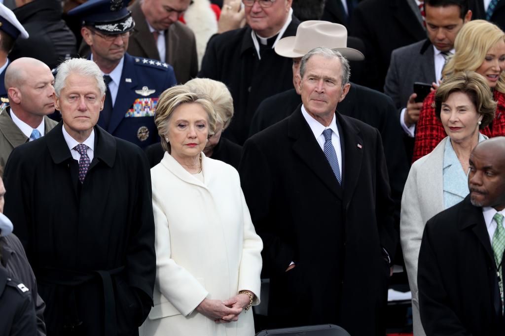 Bush attends the inauguration of Donald Trump at the Capitol on Jan 20, 2017. The 43rd president didn't endorse Trump or Hillary Clinton in the election.