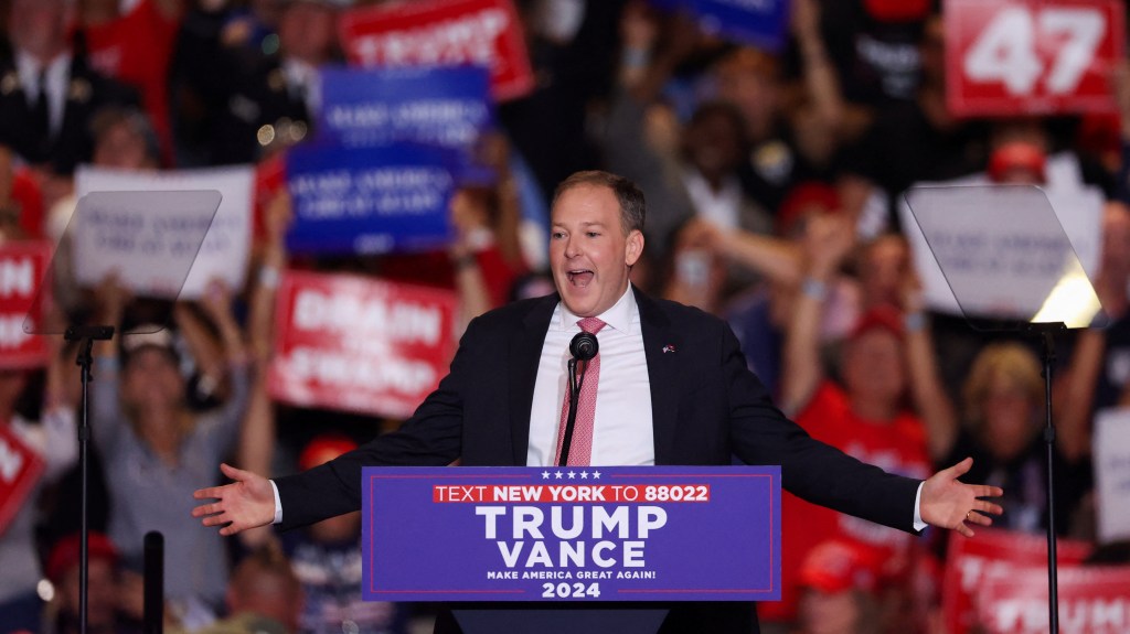 Trump will be joined at the campaign event by former New York Rep. Lee Zeldin.