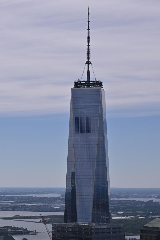 Aerial view of Freedom Tower in lower Manhattan, New York City, on September 16, 2023