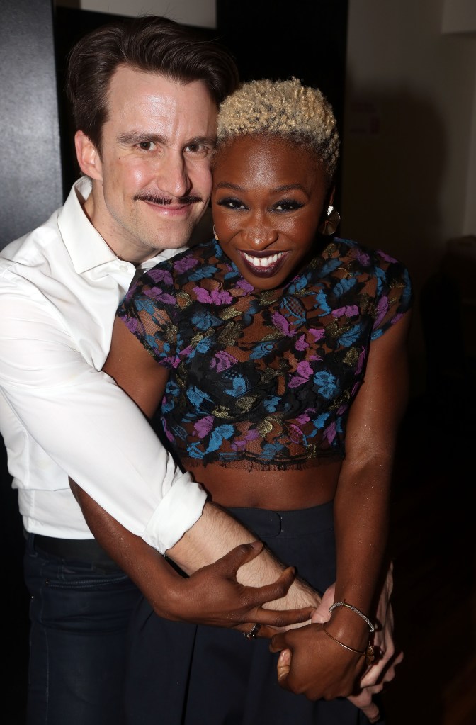 Gavin Creel and Cynthia Erivo pose at the MCC Theater Company's "Miscast" 2016 Gala on April 4, 2016 in New York City. 