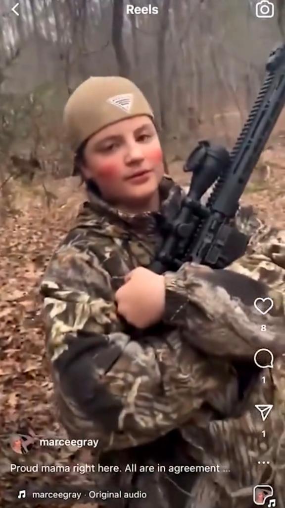 Alleged Georgia school shooter Colt Gray seen posing with AR-15 and a bloodied face a year before Apalachee tragedy as father bragged about hunting trip