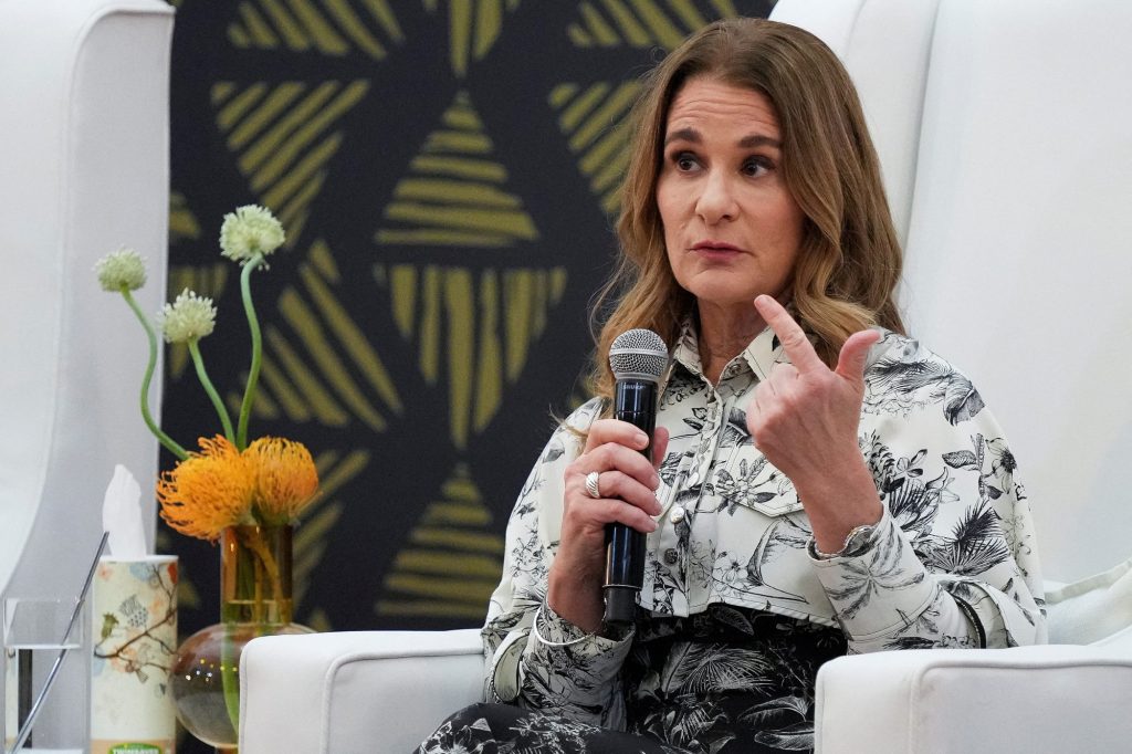 Melinda French Gates, global philanthropist, speaking at a discussion on ending child marriage and empowering adolescent girls in Cape Town, South Africa.