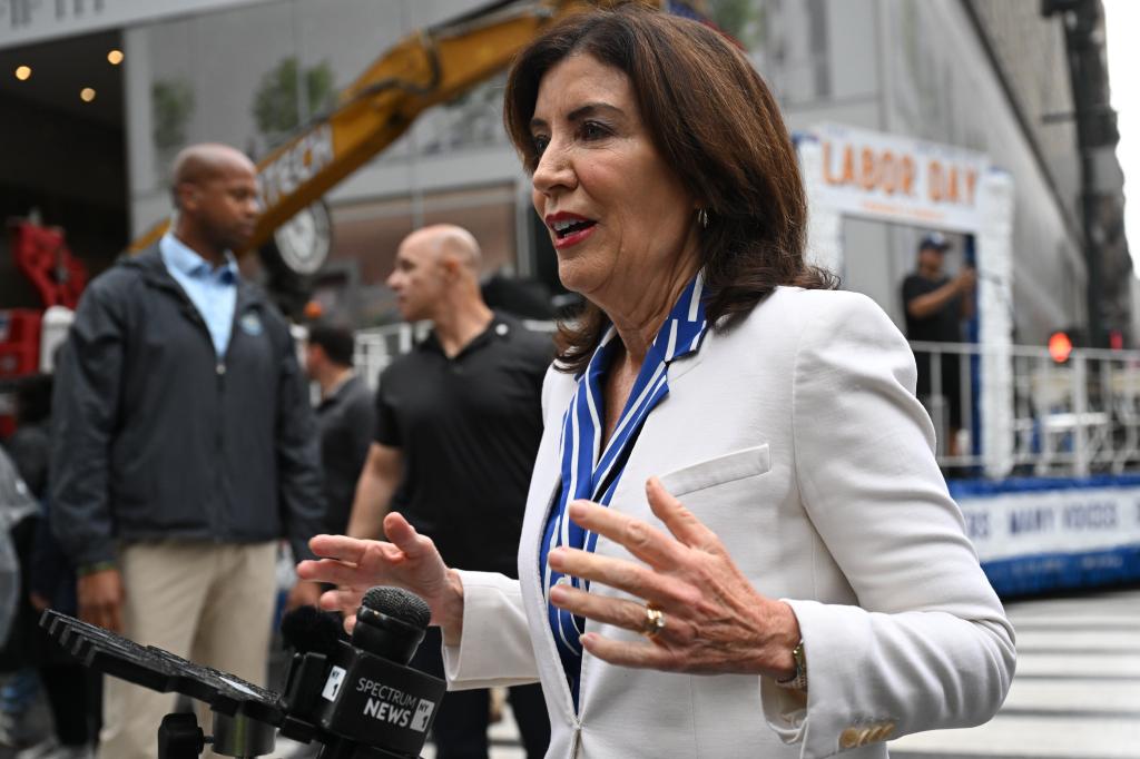 Governor Kathy Hochul marching in the 2024 New York City Labor Day parade