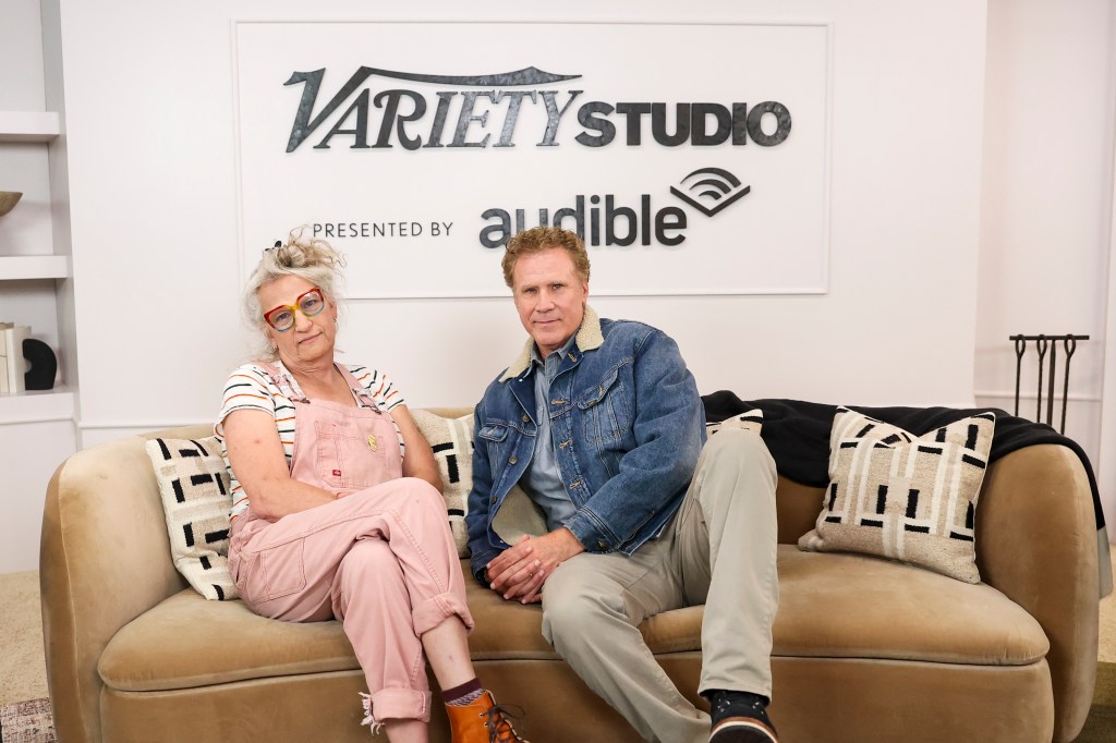 Will Ferrell and Harper Steele sitting on a couch.