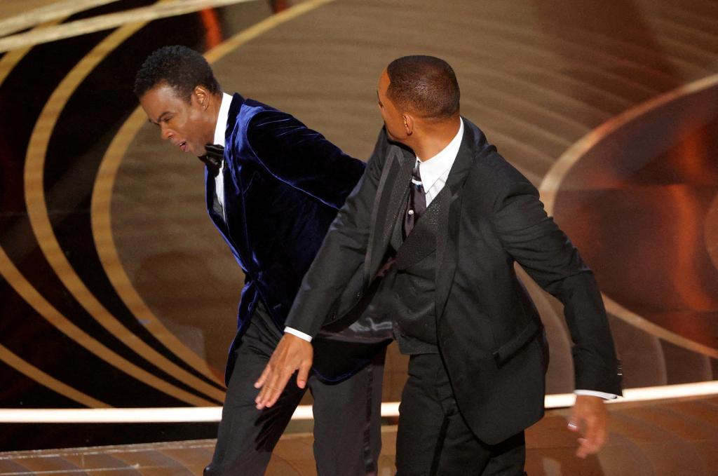 Chris Rock and Will Smith at the 2022 Academy Awards