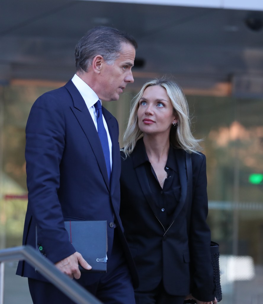 Hunter Biden leaves with his wife Melissa at First Street Federal US District Court.