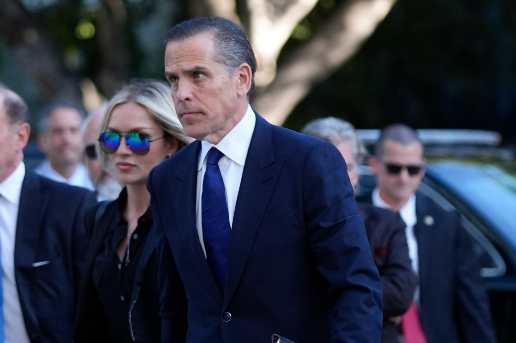 Hunter Biden, right, and his wife Melissa Cohen Biden, arrive in federal court for jury selection for his trial on felony tax charges Thursday, Sept. 5, 2024