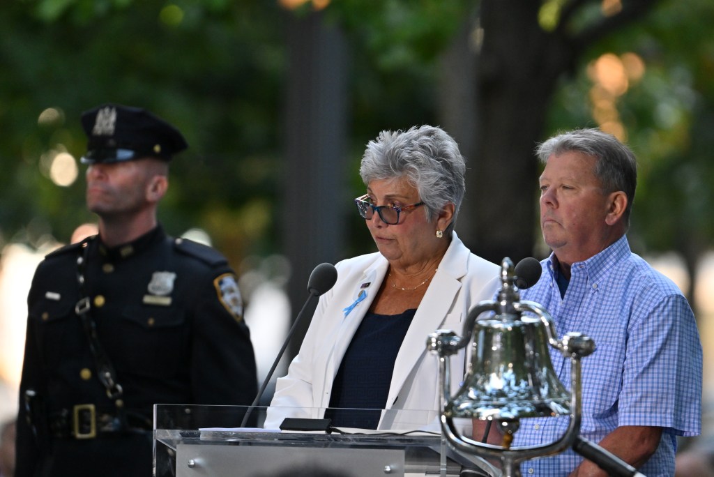 “The elected officials here today show their respect and reverence to the families on Sept. 11, or – in our president’s words – ’do 9/11,’ quite a flippant remark,” Barbara said during the ceremony at the 9/11 Memorial downtown.