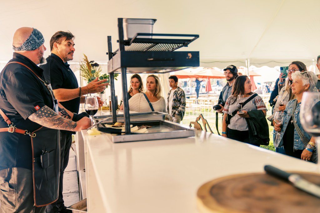 English and Chef Michael Tolomeo of Veritas Chef do a live demo.