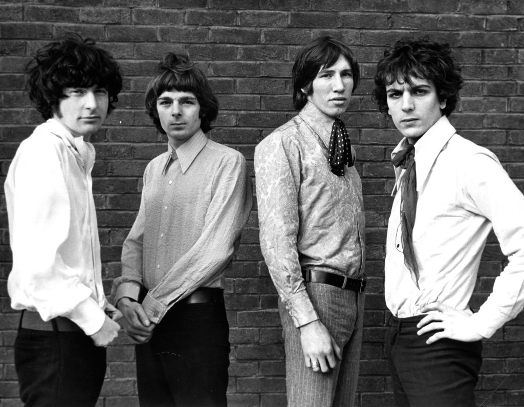 Pink Floyd members Syd Barrett, Nick Mason, Roger Waters, and Richard Wright posing for a portrait in London, 1967.