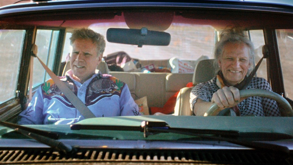 Will Ferrell and Harper Steele driving.