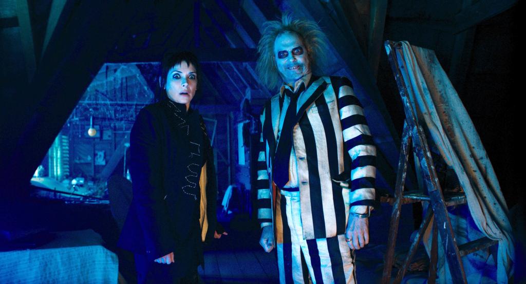 Winona Ryder and Michael Keaton as Lydia and Beetlejuice