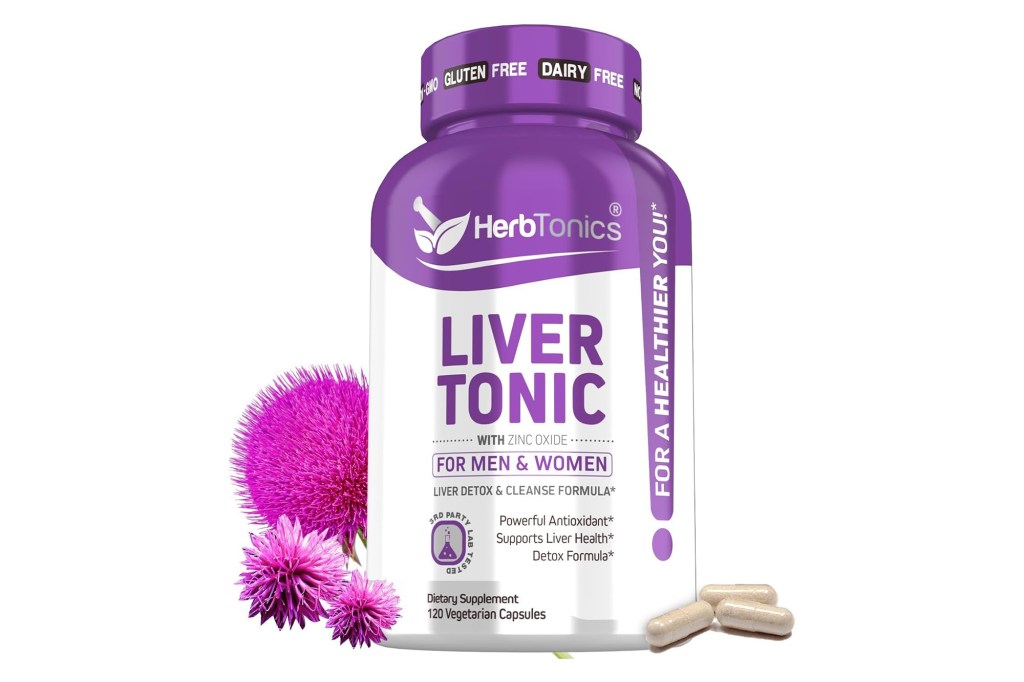 Herbtonics Liver Cleanse Detox & Repair Formula | 20+ Herbs: Milk Thistle, Artichoke Extract, Silymarin & Dandelion | Liver Health & Function |...