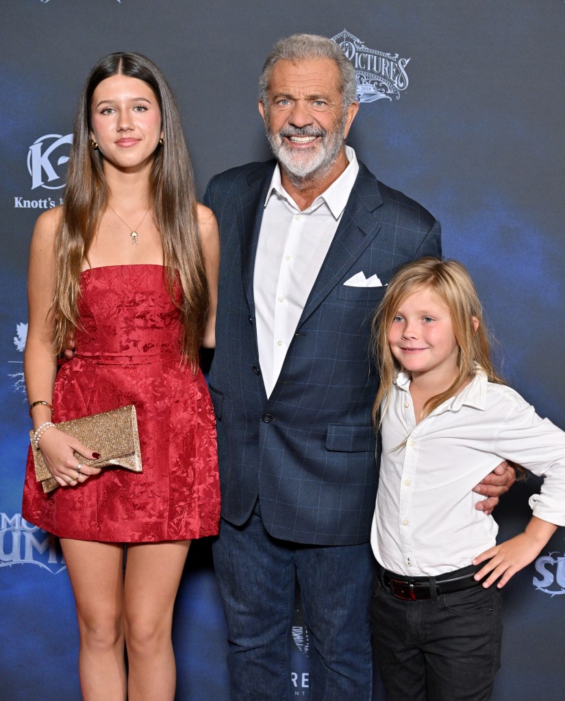 Mel Gibson with two of his nine children at the "Monster Summer" premiere