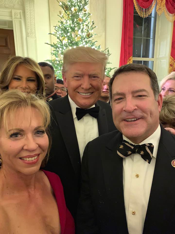 Green and his wife pose for a photo with former President Donald Trump and former first lady Melania Trump.