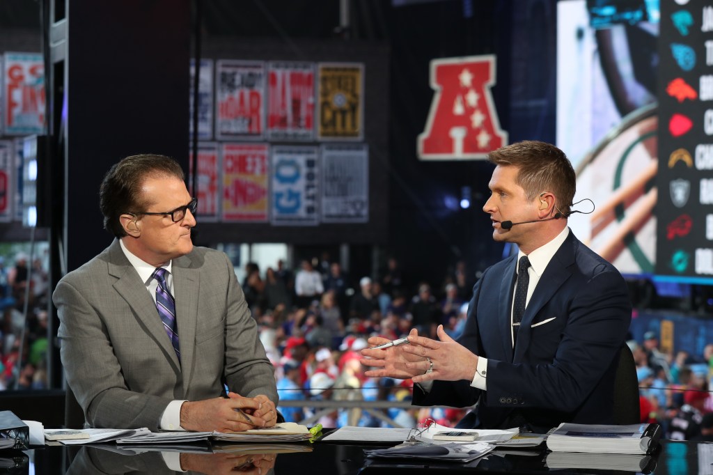 Mel Kiper Jr. and Todd McShay on the set of NFL Draft Countdown during the 2019 NFL Draft