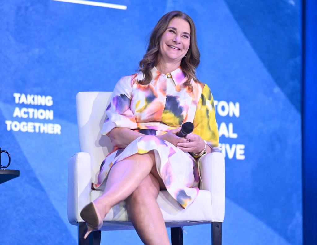 Melinda French Gates speaking at the Clinton Global Initiative September 2022 Meeting in New York City