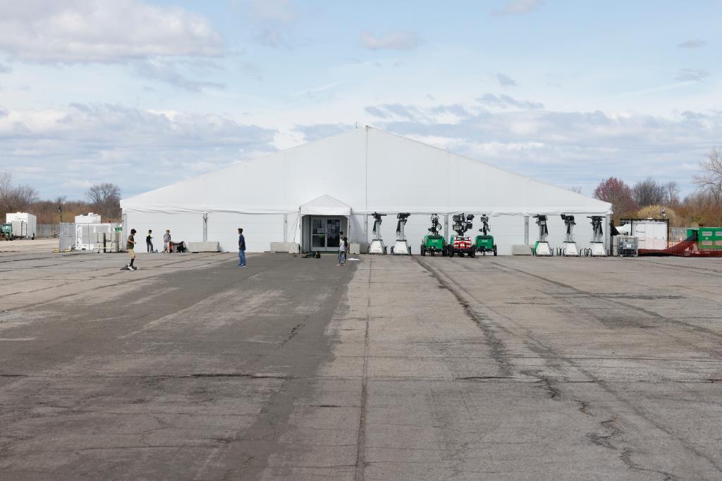 Migrant shelter at Floyd Bennett Field