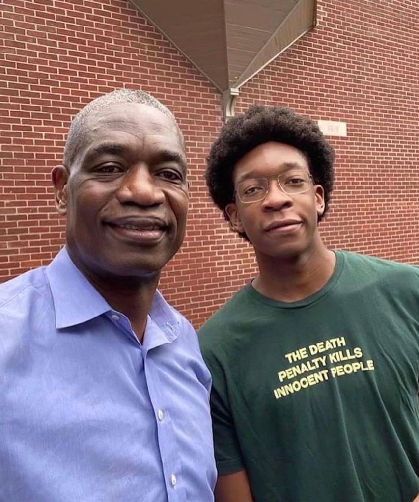 Dikembe Mutombo and his son Ryan. 