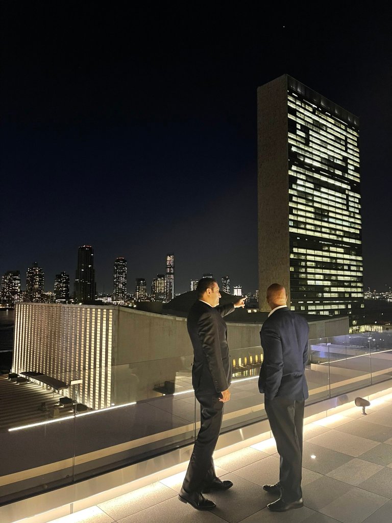 The 36-story building is right next to the United Nations building.