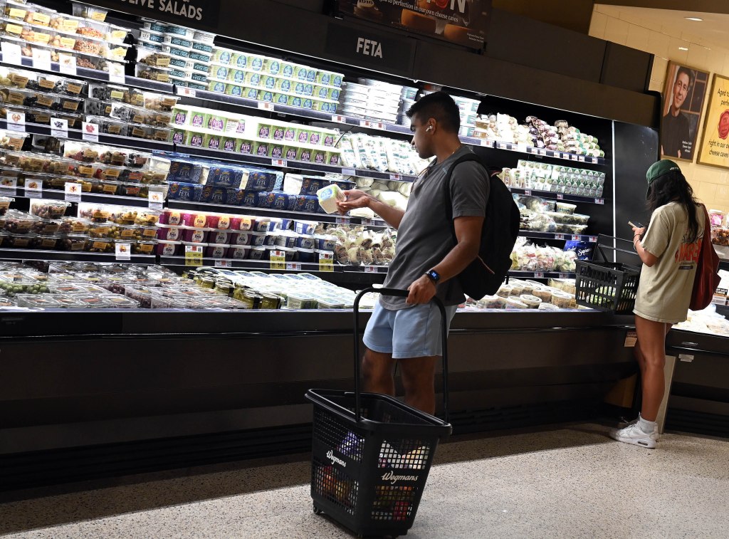 Shoppers at supermarket