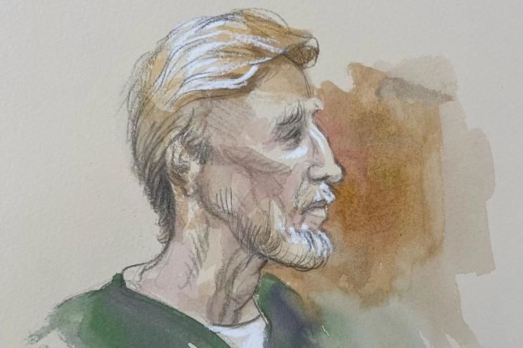 A courtroom sketch of would-be Trump assassin Ryan Routh in federal court in West Palm Beach, Florida on Sept. 23, 2024.