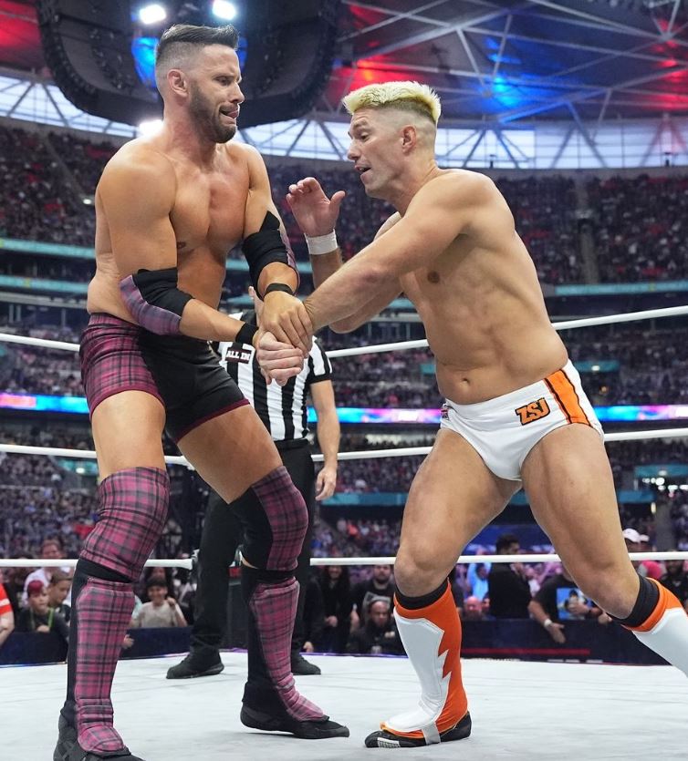 Nigel McGuinness mixes it up with Zack Sabre Jr. at All In.