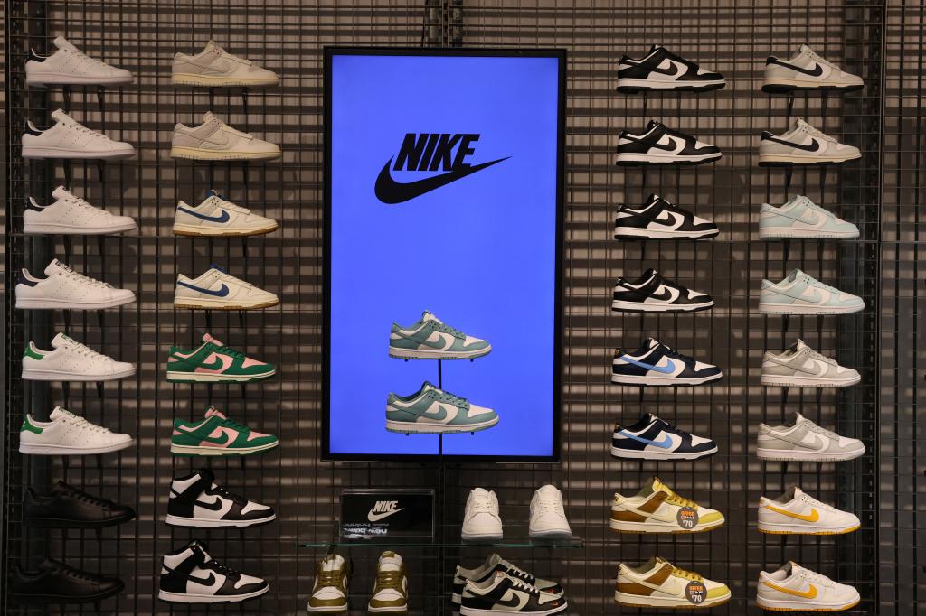 Nike shoes on display