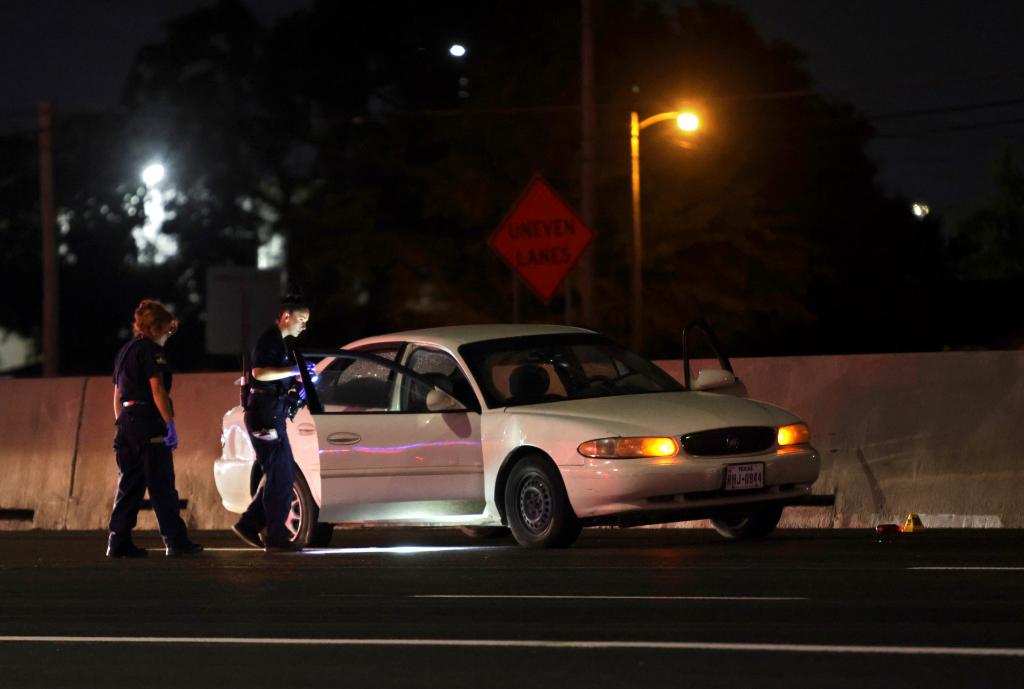 Cobb-Bey's car is investigated after he was killed by police on Aug. 29, 2024 in Lewisville, Texas.