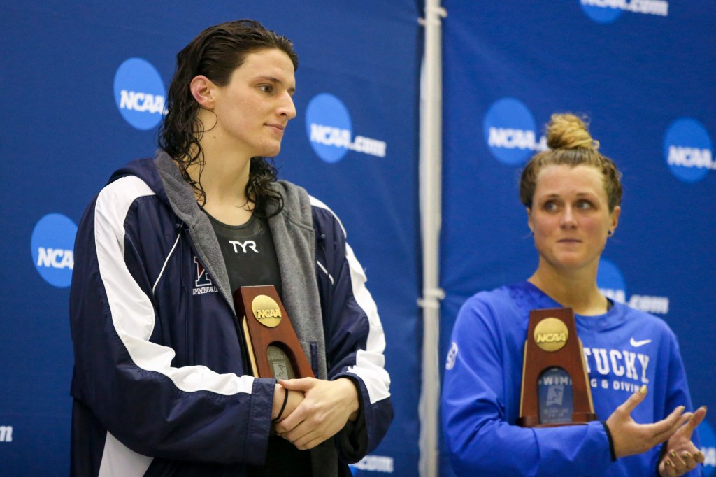 Riley Gaines is dwarfed by Lia Thomas.