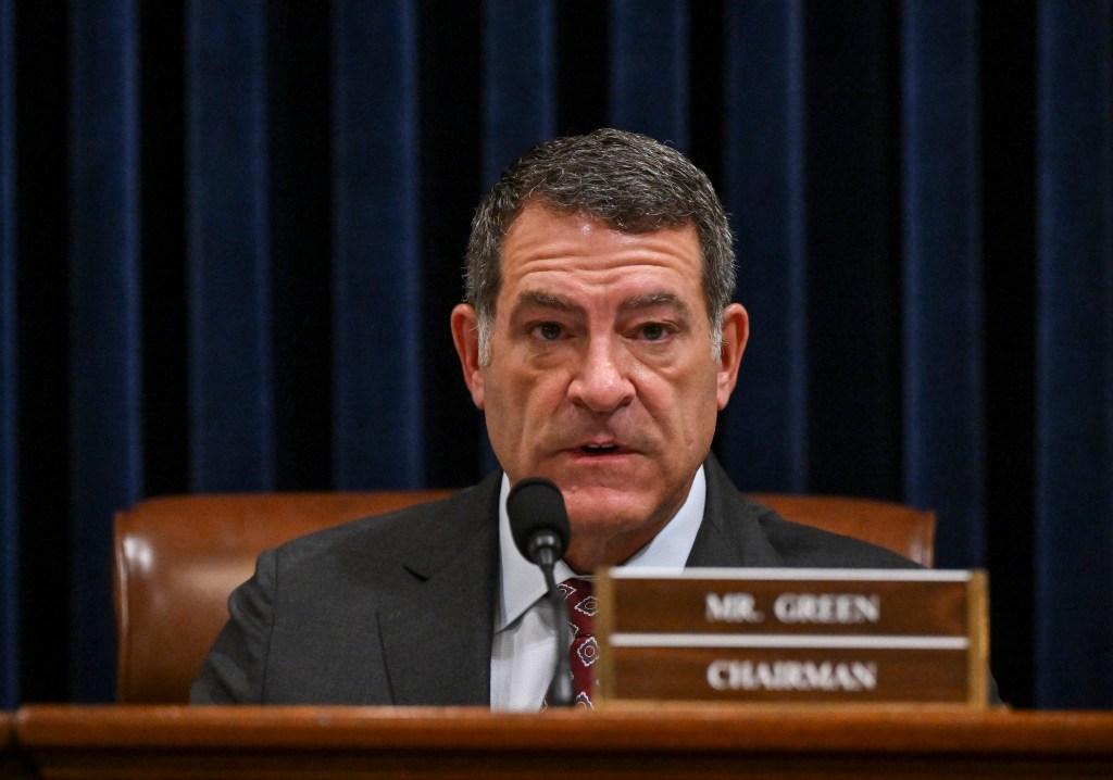 Chairman Rep. Mark Green (R-Tenn.) making his opening statement at a House Committee on Homeland Security Hearing, Washington, D.C., April 16 2024