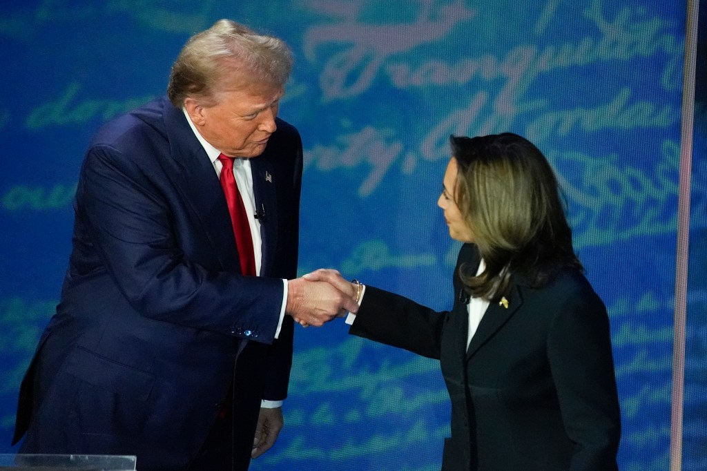 The election night coverage will include pundits and analysts who will break down the race between former President Donald Trump (left) and Vice President Kamala Harris.