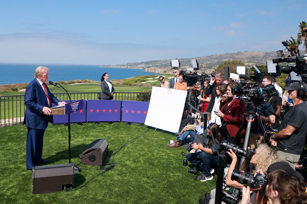 Trump answered questions from reporters about California and the state of the race.