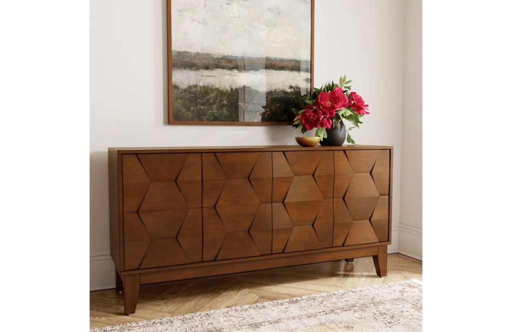 Sara 60" Wide Sideboard with Solid Wood Legs
