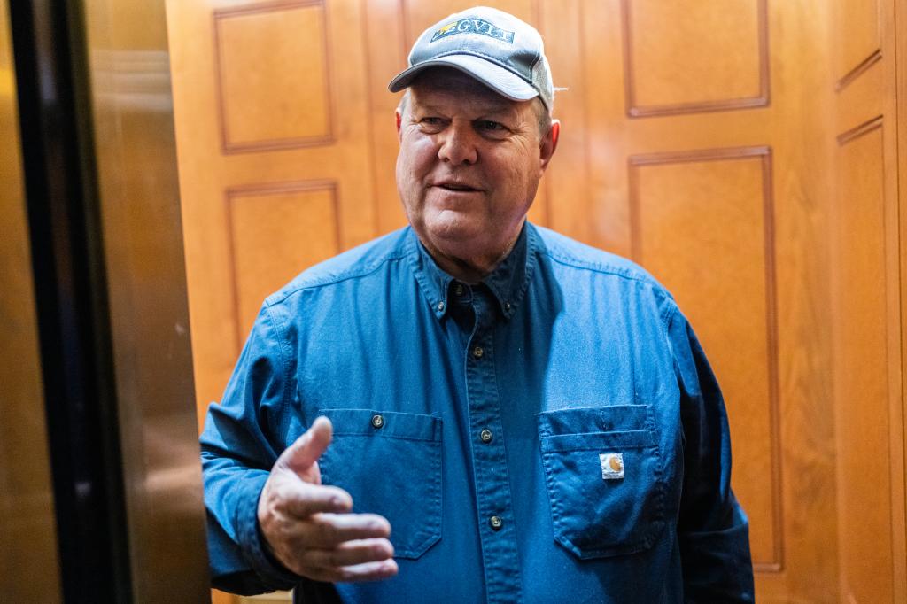 Sen. Jon Tester, D-Mont., is seen in the U.S. Capitol before the Senate passed procedural votes on the House passed foreign aid package on Tuesday, April 23, 2024.