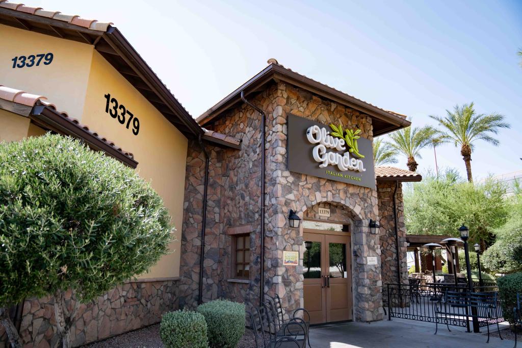 Exterior view of Olive Garden restaurant in Surprise, Arizona on August 6, 2024.