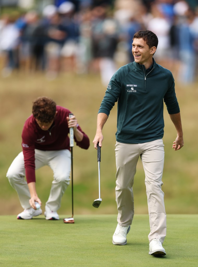 Tom Holland looks on during the pro am ahead of the BMW PGA Championship on Sept. 18, 2024.